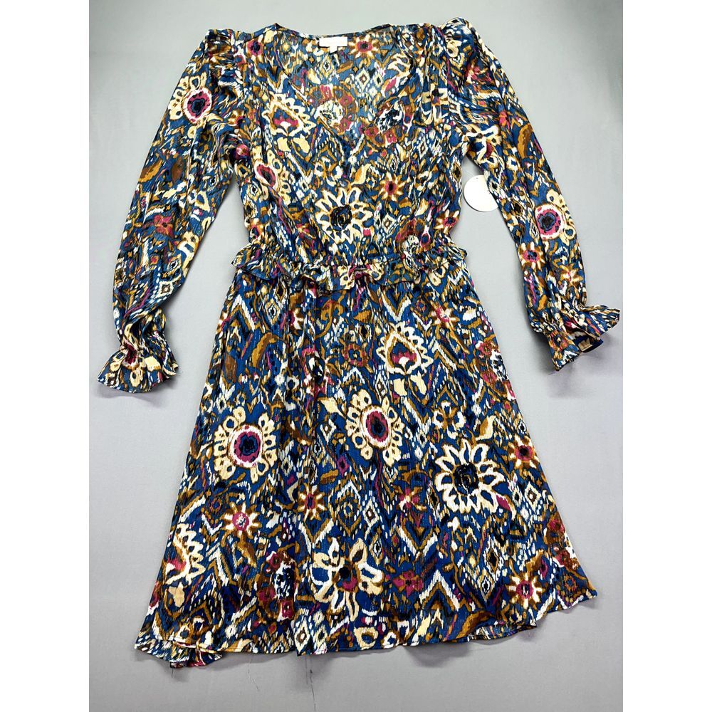 CHENAULT LONG SLEEVE SHEER ROMANTIC COTTAGECORE DRESS BLACK FLORAL SZ L